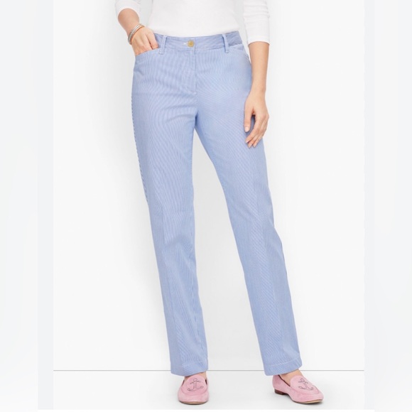 Talbots Pants - Talbots Stretch Cotton Curvy Fit Pinstripe Chinos size 12P